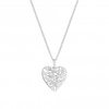 Sterling Silver 925 Diamond Cut Mesh Wrap Heart Necklace