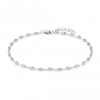 Sterling Silver 925 Diamond Cut Station Chain Bracelet