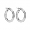 Sterling Silver 925 Diamond Cut Triangle Mini Hoop Earrings