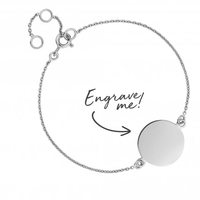 Sterling Silver 925 Disc Bracelet - Personalise By Engraving