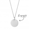 Sterling Silver 925 Disc Necklace - Personalise By Engraving