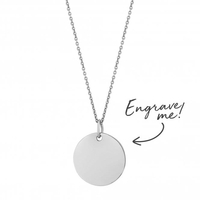Sterling Silver 925 Disc Necklace - Personalise By Engraving