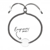 Sterling Silver 925 Disc On A Grey Cord Toggle Bracelet - Personalise By Engraving