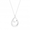 Sterling Silver 925 Double Oval Open Twist Pendant