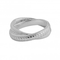 Sterling Silver 925 Double Polished and Texture Ring