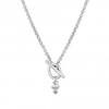 Sterling Silver 925 Emerald Cut Cubic Zirconia T Bar Necklace