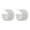 Sterling Silver 925 Fine Solitaire Barrell Hoop Earrings