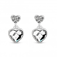 Sterling silver 925 heart mini drop earrings