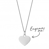 Sterling Silver 925 Heart Necklace - Personalise By Engraving
