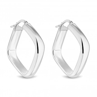 Sterling Silver 925 Large Sqaure Polished Earrings