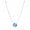 Sterling Silver 925 Light Sapphire Cushion Pendant Embellished With Swarovski Crystals