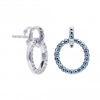 Sterling Silver 925 Made With Swarovski Aurora Borealis Round Drop Earrings