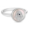 Sterling Silver 925 Mother Of Pearl Hamsa Hand Ring