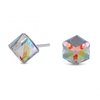 Sterling silver 925 multi coloured cube stud earring