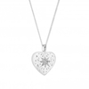 Sterling Silver 925 North Star Heart Necklace Embellished With Swarovski Crystals