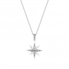 Sterling Silver 925 North Star Necklace Embellished With Swarovski Crystals