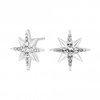 Sterling Silver 925 North Star Stud Earring Embellished With Swarovski Crystals
