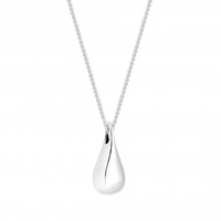 Sterling Silver 925 Organic Polished Tear Drop Pendant