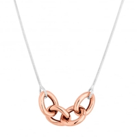 Sterling Silver 925 Oversized 14ct Rose Gold Plated Sterling Silver 925 Link Necklace