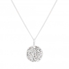 Sterling Silver 925 Pave Disc Pendant Embellished With Swarovski Crystals