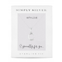 Sterling Silver 925 Polished Alphabet Necklace - Letter C