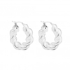 Sterling Silver 925 Polished Chubby Twist Hoop Earrings