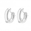 Sterling Silver 925 Polished Chunky Station Hoop Earring