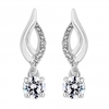 Sterling Silver 925 Polished Cubic Zirconia Single Solitaire Drop Earring