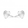 Sterling Silver 925 Polished Diamond Cut Heart Stud Earring