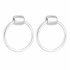 Sterling Silver 925 Polished Door Knocker Drop Earring