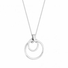 Sterling Silver 925 Polished Double Open Kiss Necklace