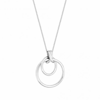 Sterling Silver 925 Polished Double Open Kiss Necklace