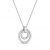Sterling Silver 925 Polished Double Open Textured Necklace