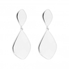 Sterling Silver 925 Polished Double Organic Drop Earring