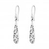 Sterling Silver 925 Polished Filigree Caged Drop Earring