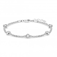 Sterling Silver 925 Polished Knot Station Bracelet