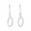 Sterling Silver 925 Polished Long Oval Link Drop Earrings