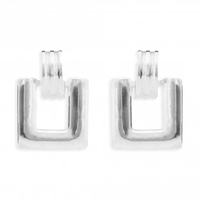 Sterling Silver 925 Polished Mini Door Knocker Stud Earring
