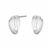Sterling Silver 925 Polished Mini Ridge Bead Stud Earring