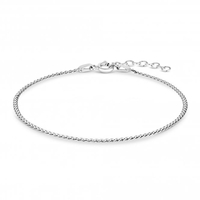 Sterling Silver 925 Polished Mini Twist Chain Bracelet