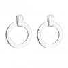 Sterling Silver 925 Polished Open Circle Drop Earrings