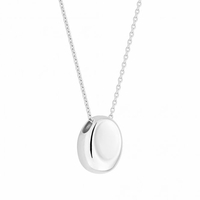 Sterling Silver 925 Polished Pressed Large Bead Necklace