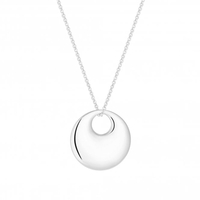 Sterling Silver 925 Polished Round Fluid Texture Necklace