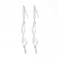 Sterling Silver 925 Polished Tight Curl Drop Earring
