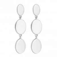 Sterling Silver 925 Polished Triple Disc Drop Earring