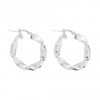 Sterling Silver 925 Polished Twist Hoop Earrings