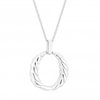 Sterling Silver 925 Polished Twist Open Pendant Necklace