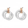 Sterling Silver 925 Polished Two Tone Double Open Earring