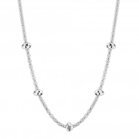Sterling Silver 925 Popcorn Knot Station Allway Necklace