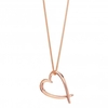 Sterling Silver 925 Rose Gold Crossover Heart Necklace
